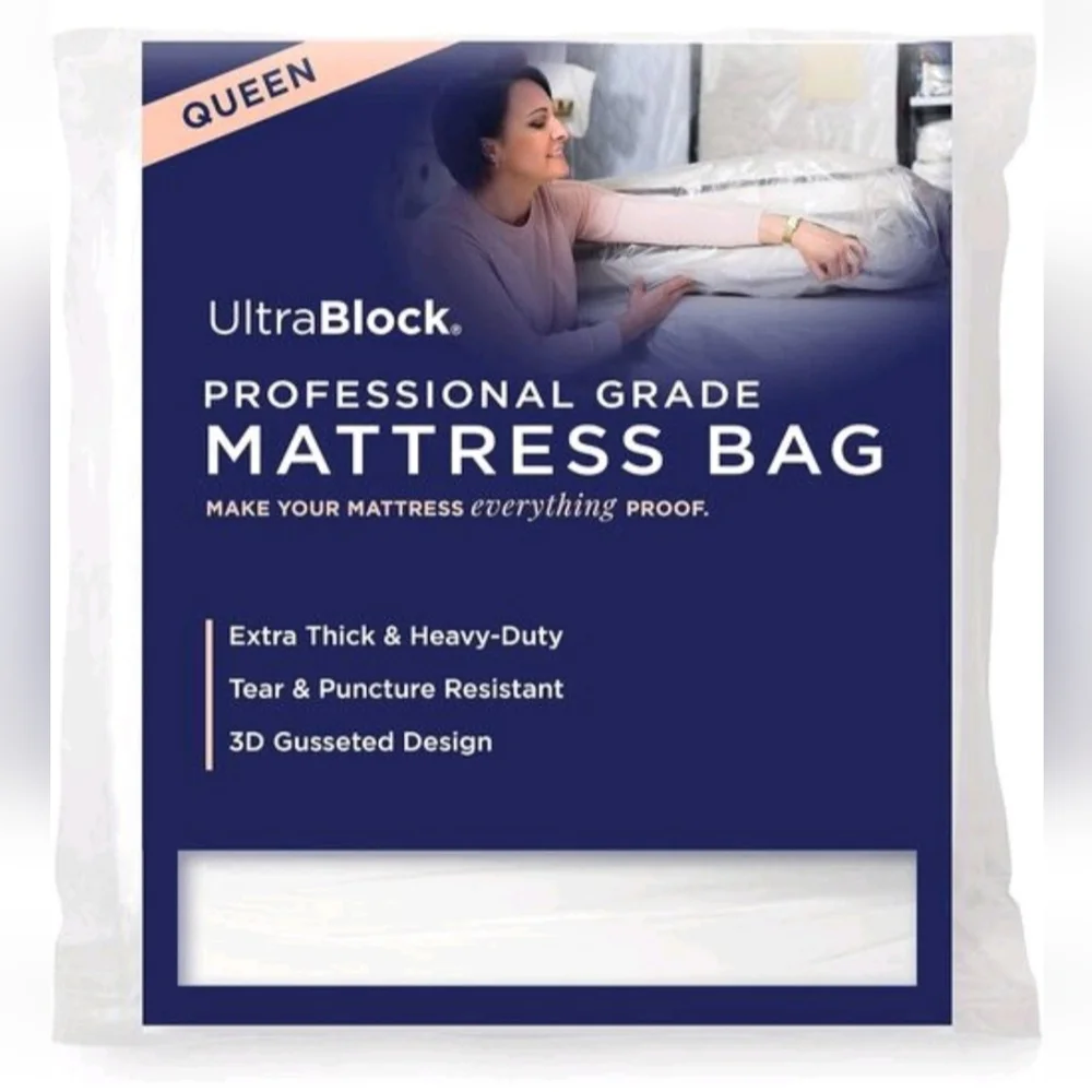 Queen Mattress Protector Bag Moving Storage Protection 6 Mil Thick Plastic NWT